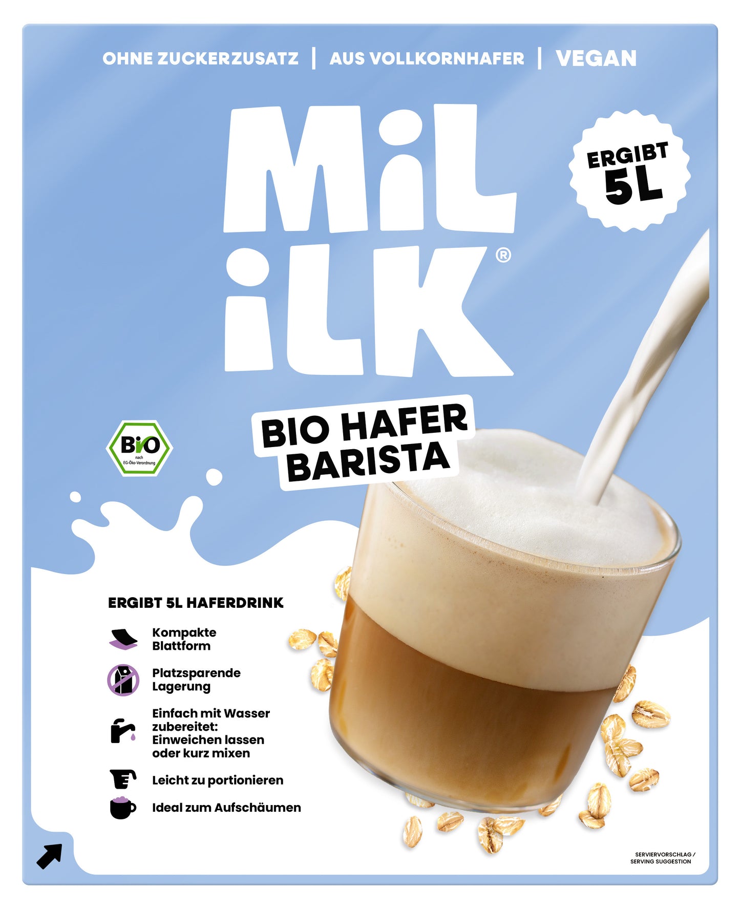 BIO Veganz Mililk Hafer Barista DE/FR/EN 5l