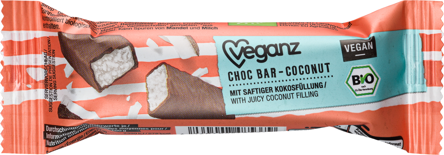 Bio Veganz Choc Bar Coconut 40g