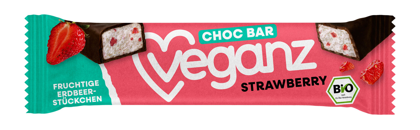 Bio Veganz Choc Bar Strawberry 35g